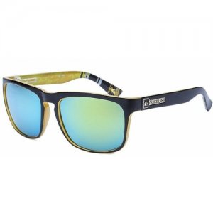 Cолнцезащитные очки QuikSilver для спорта, активного туризма и отдыха с зелено-голубыми стеклами. Цвет: голубой