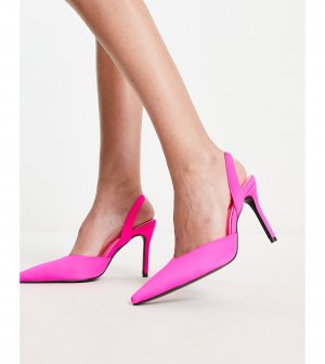 Гламурные туфли на каблуке с ремешком пятке розового цвета Glamorous