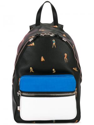 Рюкзак с принтом в стиле пин-ап Alexander Wang. Цвет: чёрный