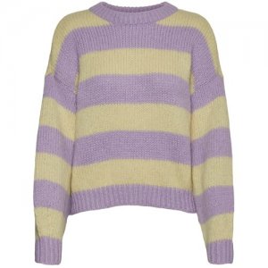 , пуловер женский, Цвет: лиловый, размер: M Vero Moda. Цвет: фиолетовый/бежевый