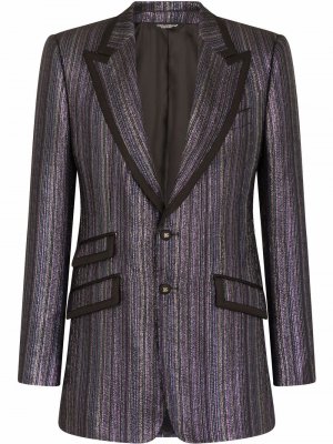 Пиджак в полоску с эффектом металлик Dolce & Gabbana. Цвет: черный