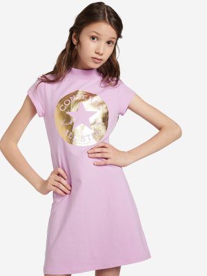 Платье для девочек Shine, Розовый Converse. Цвет: розовый