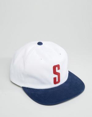 Бейсболка с винтажным логотипом Stussy. Цвет: белый