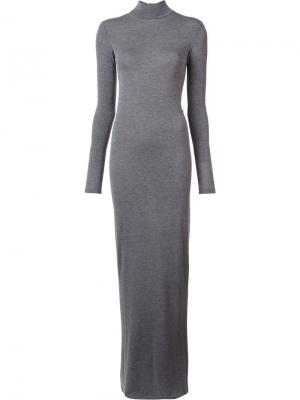 Удлиненное трикотажное платье Gareth Pugh. Цвет: серый