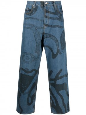 Широкие джинсы K-Tiger Kenzo. Цвет: синий