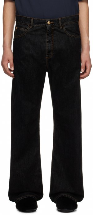 Черные джинсовые джинсы с флокированным принтом , цвет Black Marni