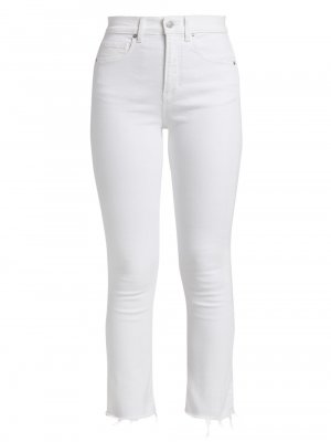 Укороченные расклешенные джинсы Carly Kick, белый Veronica Beard