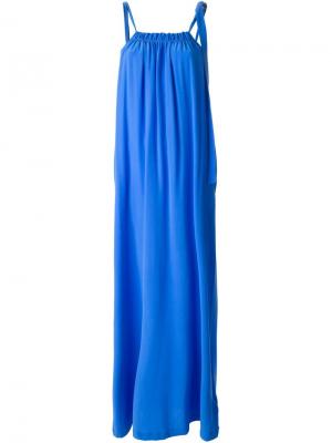 Длинное платье Douuod. Цвет: синий