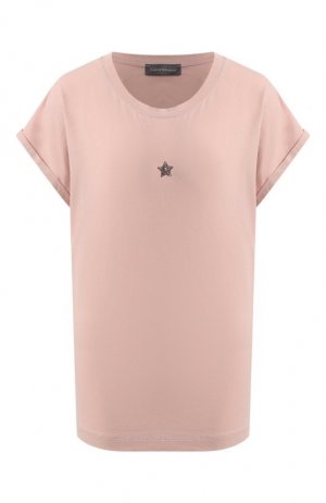 Хлопковая футболка Lorena Antoniazzi. Цвет: розовый