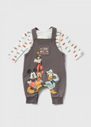 Детский темно-серый комплект комбинезонов с Микки Маусом (для новорожденных до 12 мес.) Disney