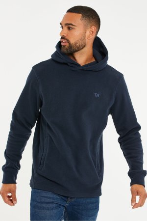 Пуловер с капюшоном из микрофлиса , синий Threadbare