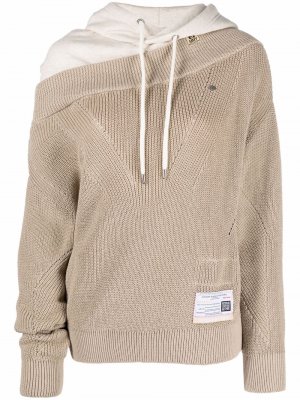 Asymmetric pullover hoodie Maison Mihara Yasuhiro. Цвет: бежевый