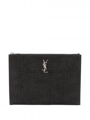Чехол для iPad с логотипом YSL Saint Laurent. Цвет: черный