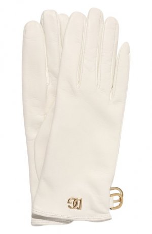 Кожаные перчатки Dolce & Gabbana. Цвет: белый