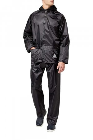 Тяжелый водонепроницаемый дождевик (куртка и брючный костюм) , черный Result
