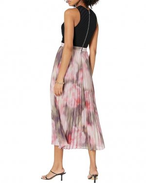 Платье Loulous Cross Front Pleated Dress with Knit Bodice, коралловый Ted Baker