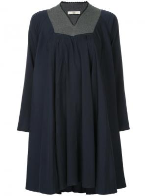 Платье с V-образным вырезом Non Tokyo. Цвет: синий