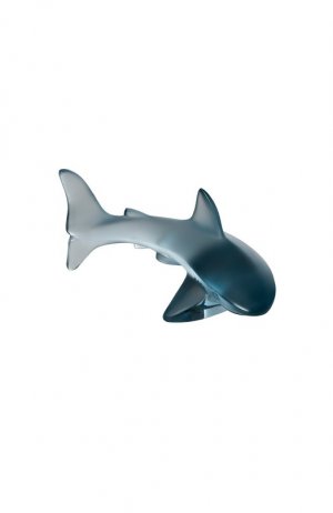 Скульптура Shark small Lalique. Цвет: синий