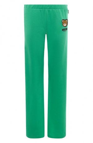 Хлопковые брюки Moschino. Цвет: зелёный