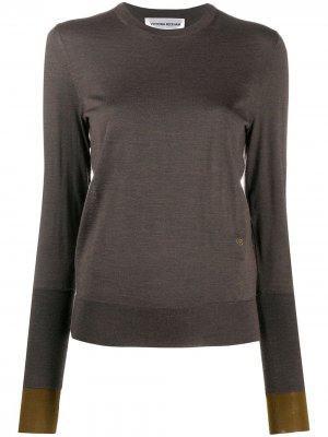Пуловер с вышитым логотипом Victoria Beckham. Цвет: коричневый
