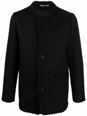 Твидовый пиджак с декором Rockstud Valentino. Цвет: черный