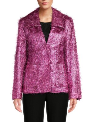 Пиджак с бахромой и эффектом металлик , цвет Rose Lanvin