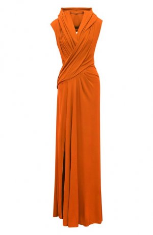 Платье из вискозы Alberta Ferretti. Цвет: оранжевый