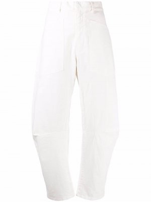 Прямые брюки с карманами Nili Lotan. Цвет: белый
