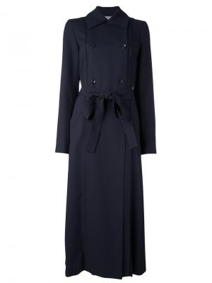 Пальто с поясом Nina Ricci. Цвет: синий