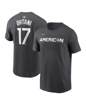 Мужская футболка Shohei Ohtani Anthracite с названием и номером Матча всех звезд Американской лиги MLB 2023 Nike