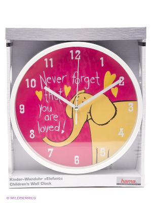 Детские настенные часы Elephant H-123171 HAMA. Цвет: розовый