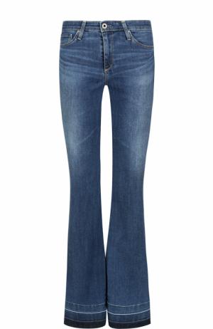 Расклешенные джинсы с потертостями Ag. Цвет: синий