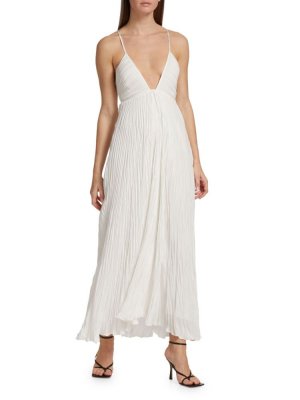 Асимметричное плиссированное платье макси Angelina , цвет Off White A.L.C.