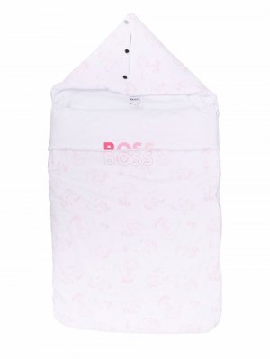 Спальный конверт с принтом BOSS Kidswear. Цвет: белый