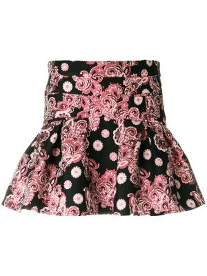 Расклешенная жаккардовая юбка Giamba. Цвет: многоцветный