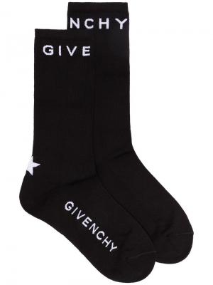 Носки вязки интарсия с логотипом Givenchy. Цвет: черный