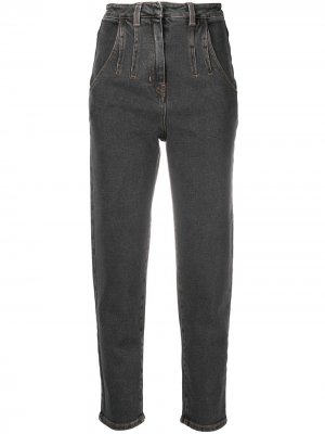 Укороченные зауженные джинсы Vivetta. Цвет: серый