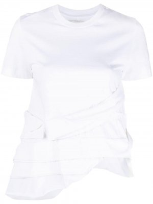 MarquesAlmeida футболка асимметричного кроя с оборками Marques'Almeida. Цвет: белый