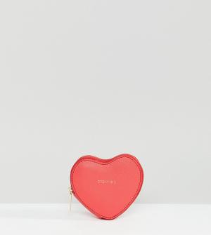 Коралловый кошелек для мелочи в форме сердца Dream Big Estella Bartlett. Цвет: красный