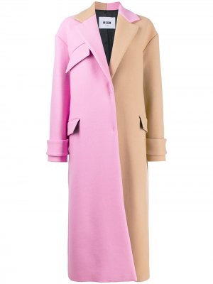 Двухцветное пальто MSGM. Цвет: нейтральные цвета