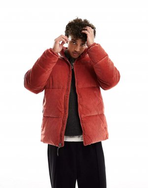 Красная вельветовая куртка-пуховик Puffect Columbia. Цвет: красный