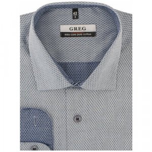 Рубашка, размер 174-184/38, серый GREG. Цвет: серый