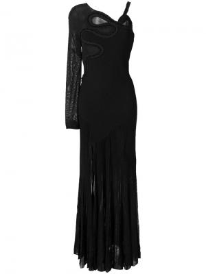 Длинное платье с открытым плечом Roberto Cavalli. Цвет: чёрный