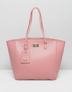 Большая розовая сумка-шоппер на молнии Marc B. Цвет: розовый