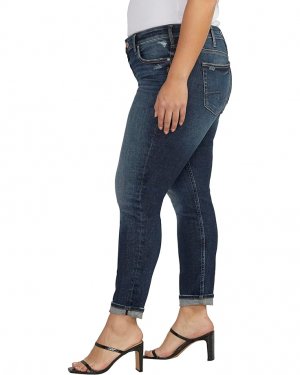 Джинсы Plus Size Girlfriend Mid-Rise Slim Leg Jeans W27129EAE480, индиго Silver Co.