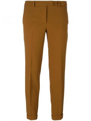 Укороченные зауженные брюки Alberto Biani. Цвет: коричневый