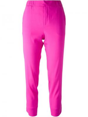Укороченные брюки с эластичным поясом Roberto Cavalli. Цвет: розовый и фиолетовый
