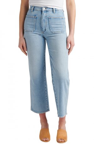 Укороченные широкие джинсы с высокой талией и накладными карманами SILVER JEANS CO.