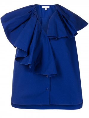 Блузка со сборками Delpozo. Цвет: синий