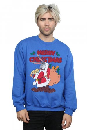 Толстовка с кроликом Санта Багз , синий Looney Tunes